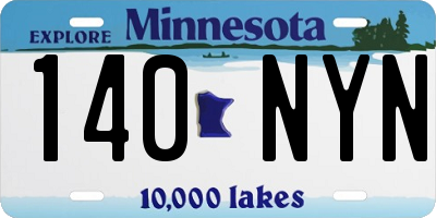 MN license plate 140NYN
