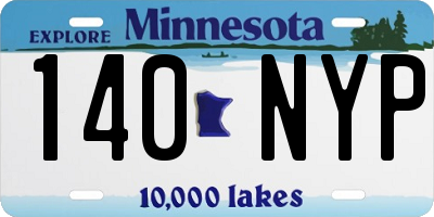 MN license plate 140NYP