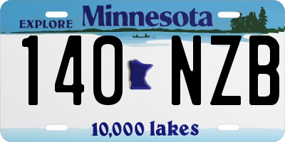 MN license plate 140NZB