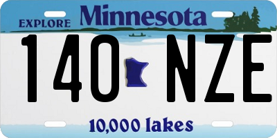 MN license plate 140NZE