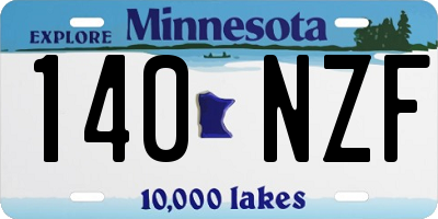 MN license plate 140NZF