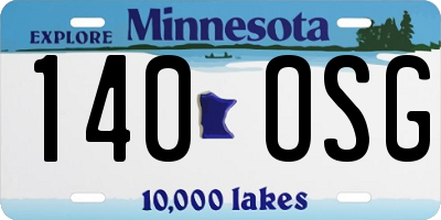 MN license plate 140OSG