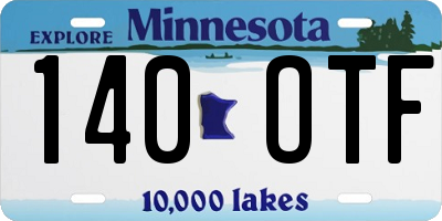 MN license plate 140OTF