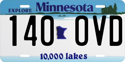 MN license plate 140OVD