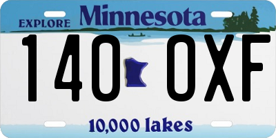 MN license plate 140OXF