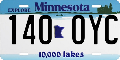 MN license plate 140OYC