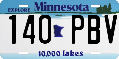 MN license plate 140PBV