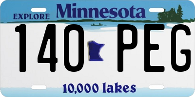 MN license plate 140PEG