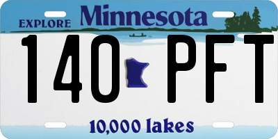 MN license plate 140PFT