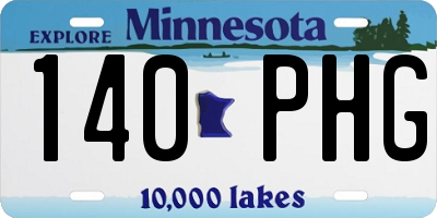 MN license plate 140PHG