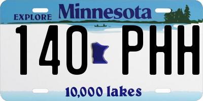 MN license plate 140PHH