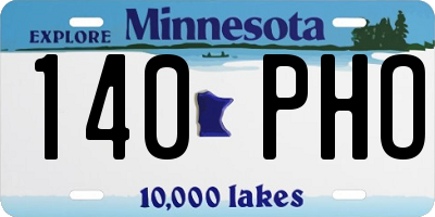 MN license plate 140PHO