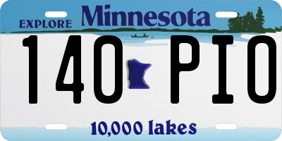 MN license plate 140PIO