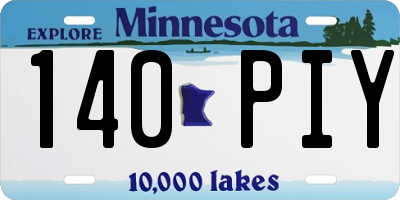 MN license plate 140PIY