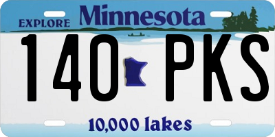MN license plate 140PKS