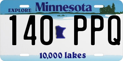 MN license plate 140PPQ