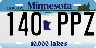 MN license plate 140PPZ