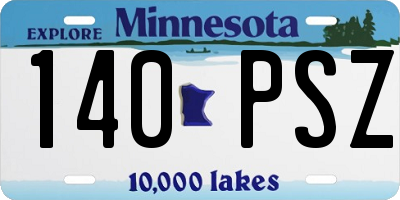 MN license plate 140PSZ