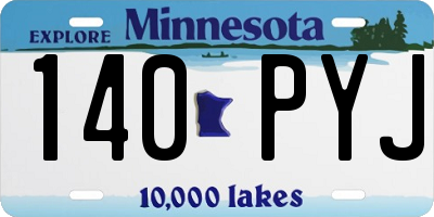 MN license plate 140PYJ