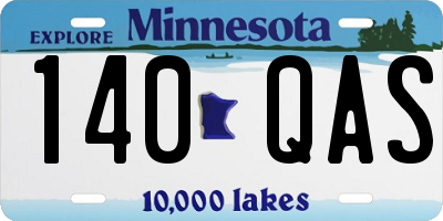 MN license plate 140QAS