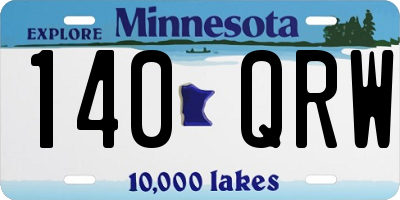 MN license plate 140QRW