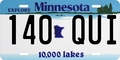 MN license plate 140QUI