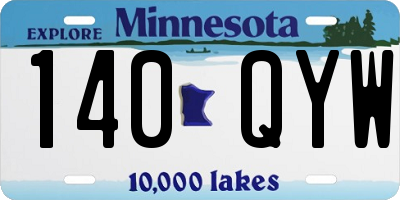 MN license plate 140QYW