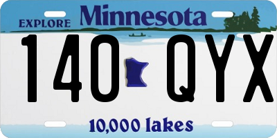MN license plate 140QYX
