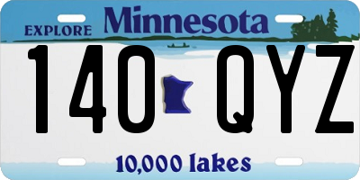 MN license plate 140QYZ