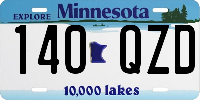 MN license plate 140QZD