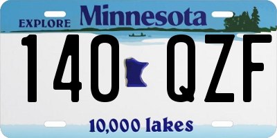 MN license plate 140QZF