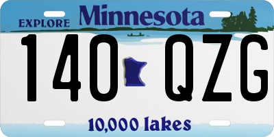 MN license plate 140QZG