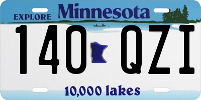 MN license plate 140QZI