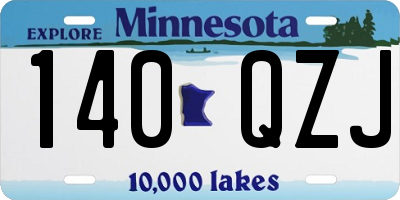 MN license plate 140QZJ