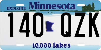 MN license plate 140QZK