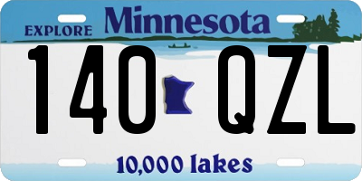 MN license plate 140QZL