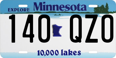 MN license plate 140QZO
