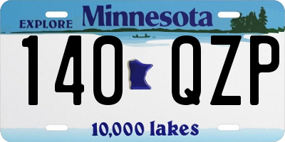 MN license plate 140QZP