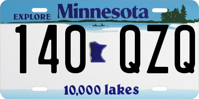 MN license plate 140QZQ