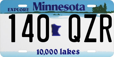MN license plate 140QZR