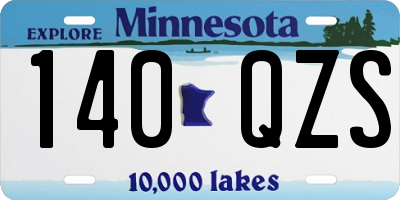 MN license plate 140QZS