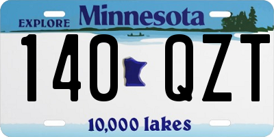 MN license plate 140QZT