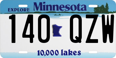 MN license plate 140QZW