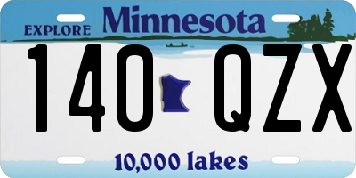 MN license plate 140QZX