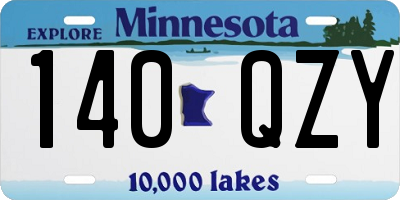 MN license plate 140QZY