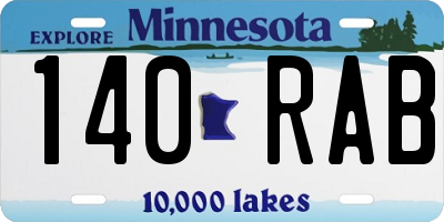 MN license plate 140RAB