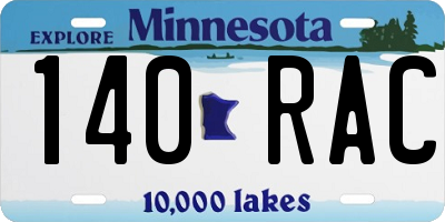 MN license plate 140RAC