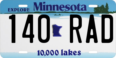 MN license plate 140RAD