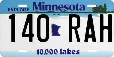 MN license plate 140RAH