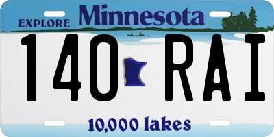 MN license plate 140RAI